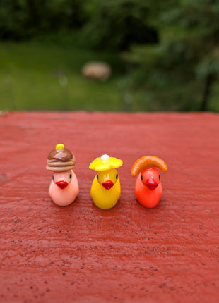 Handmade Baby Ducks w/ Breakfast Hats