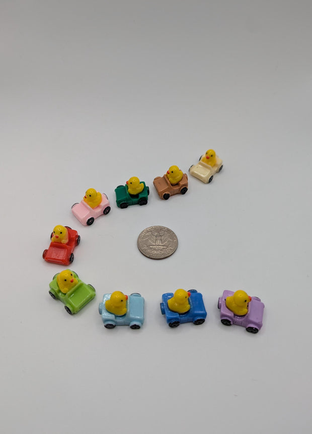 10 pc Mini Ducks in Cars