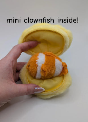Mini Sea Creatures Plush Keychains w/ Optional Clam House