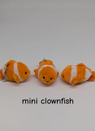 Mini Sea Creatures Plush Keychains w/ Optional Clam House