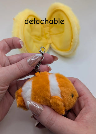 Mini Sea Creatures Plush Keychains w/ Optional Clam House