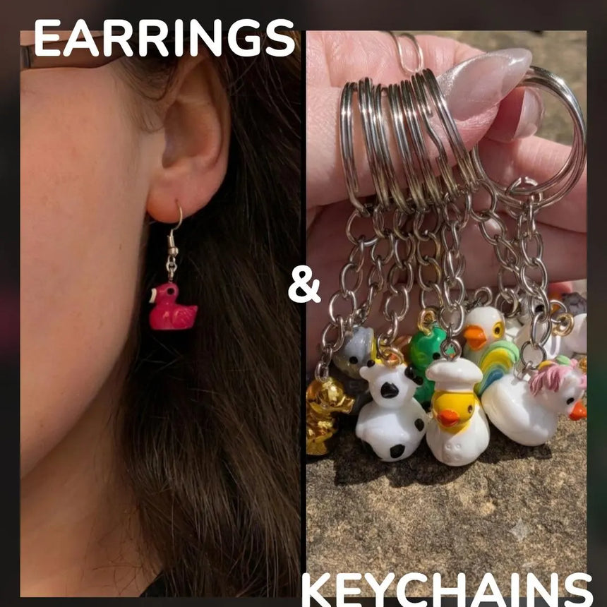 Mini Duck Earrings and Keychains (Group 1 of 2)