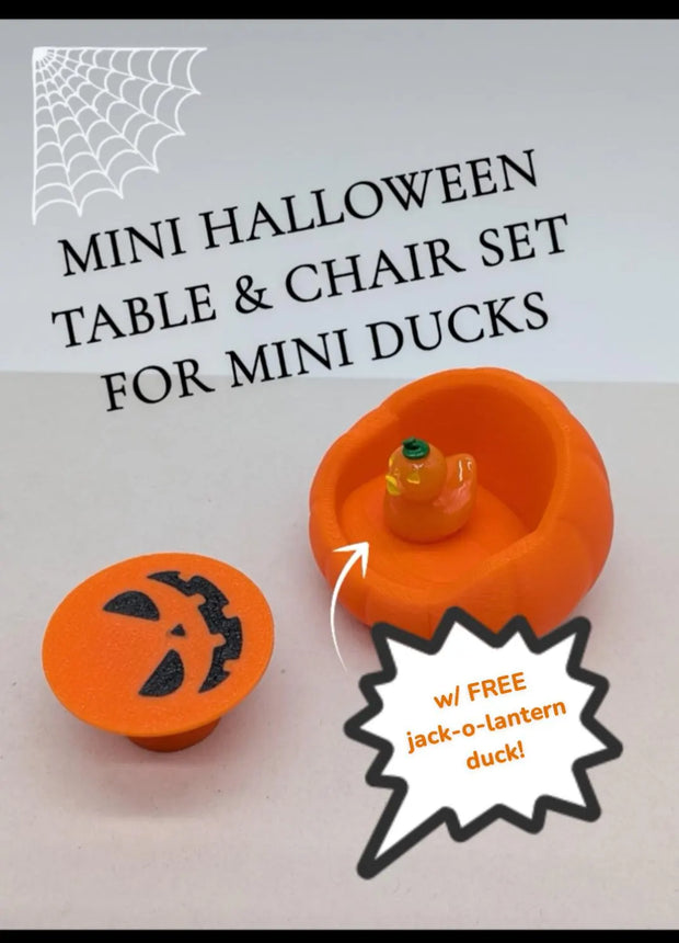 Mini Halloween Table & Chair Set - Accessories for Mini Ducks