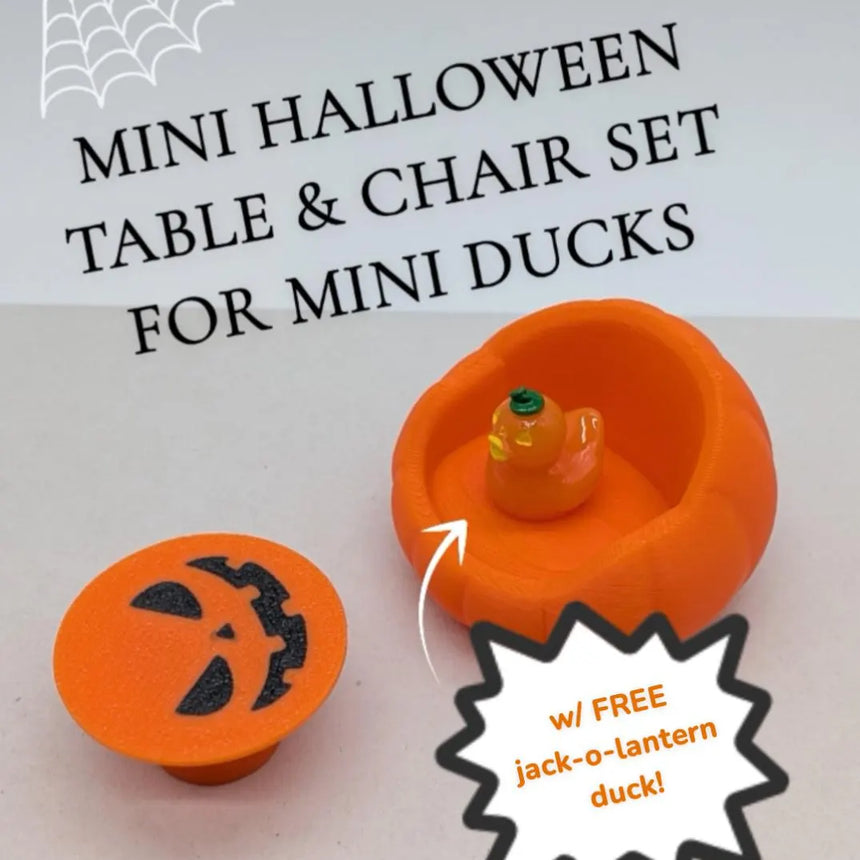 Mini Halloween Table & Chair Set - Accessories for Mini Ducks