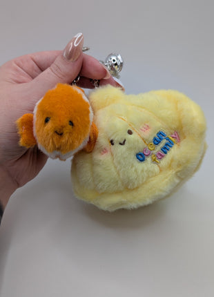 Mini Sea Creatures Plush Keychains w/ Optional Clam House