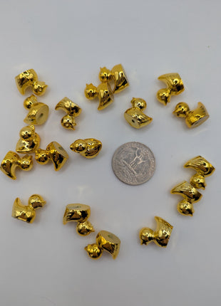 10 pc Mini Solid Gold Ducks
