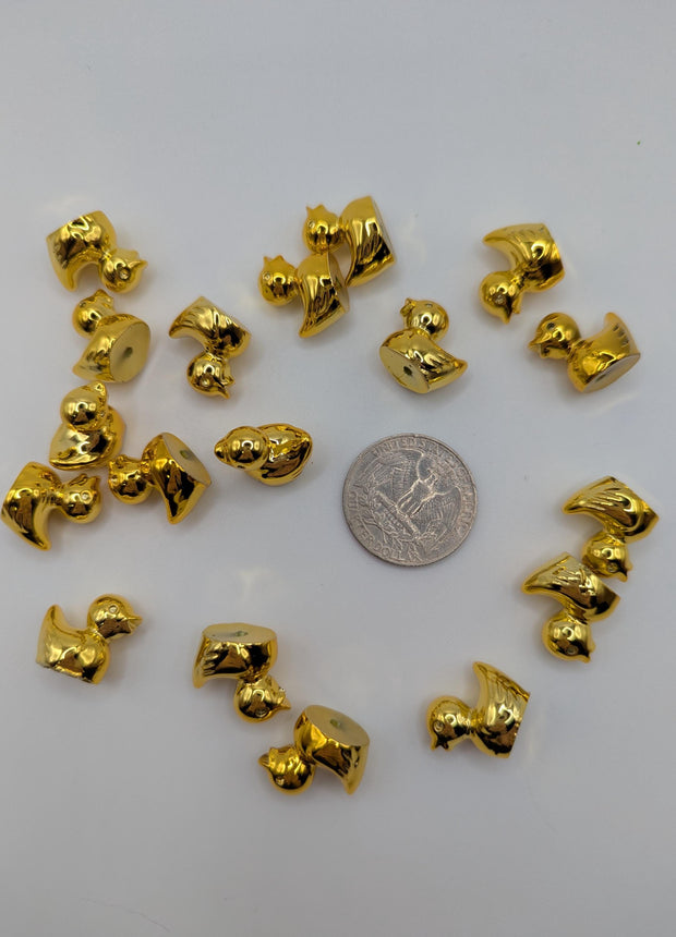 10 pc Mini Solid Gold Ducks