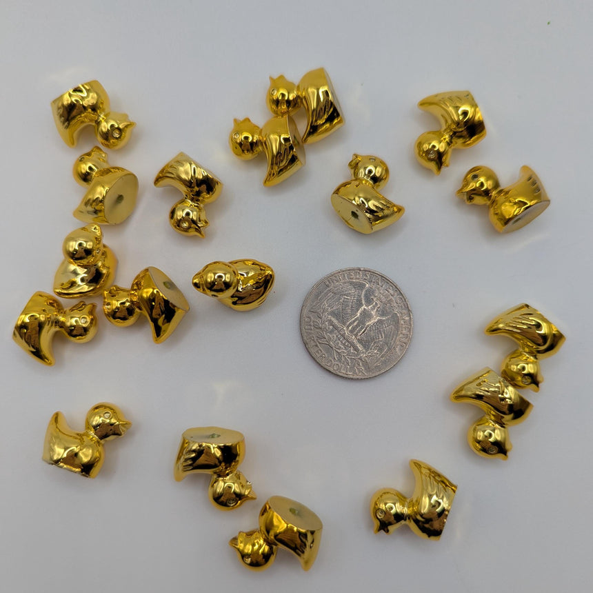 10 pc Mini Solid Gold Ducks
