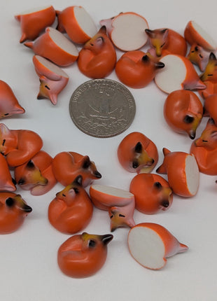 Tiny Sleeping Fox Charms