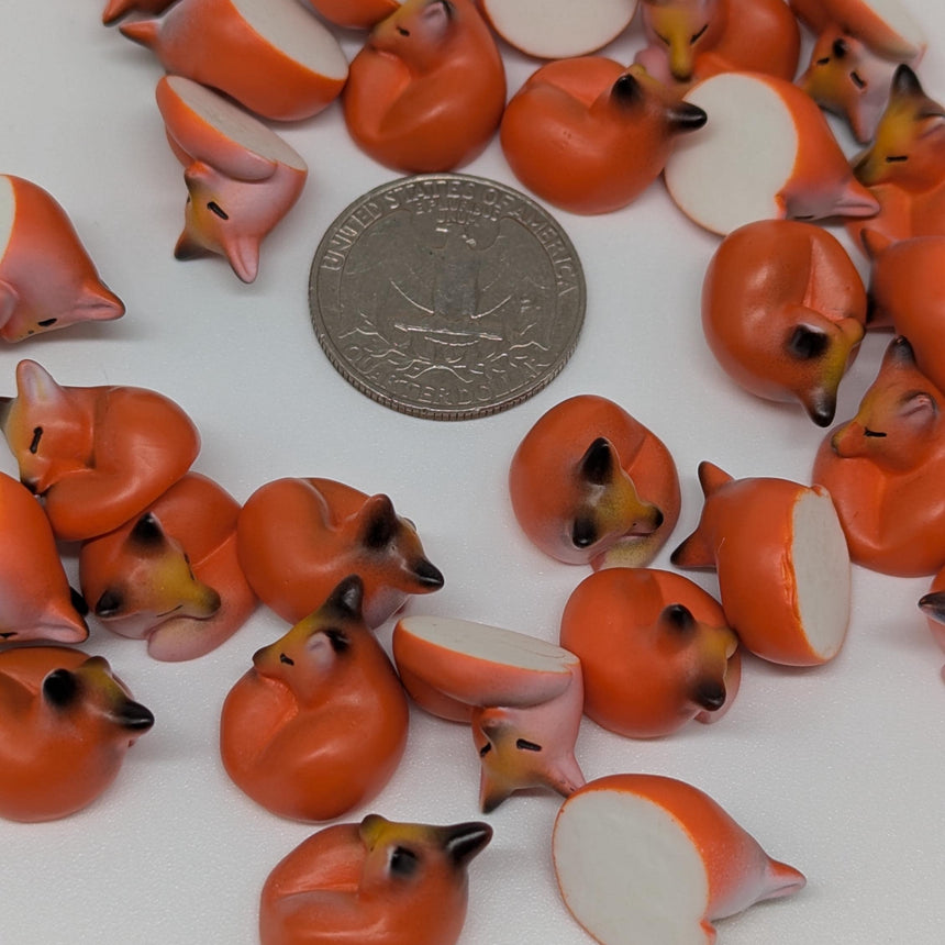 Tiny Sleeping Fox Charms