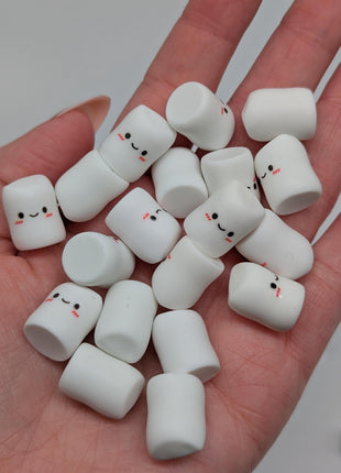 10 pc Happy Marshmallows Resin Charms