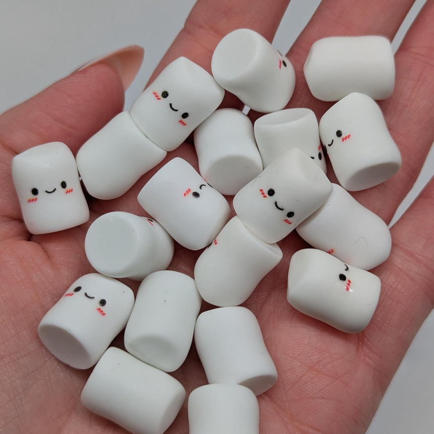 10 pc Happy Marshmallows Resin Charms