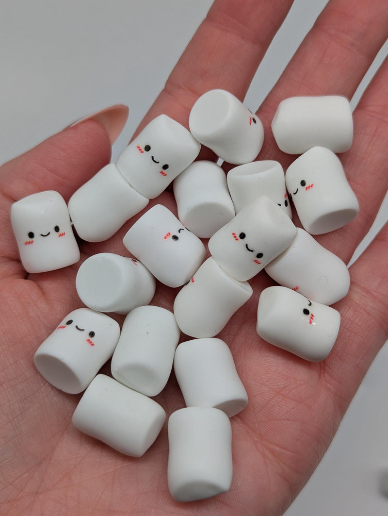 10 pc Happy Marshmallows Resin Charms