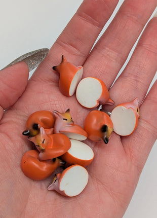 Tiny Sleeping Fox Charms