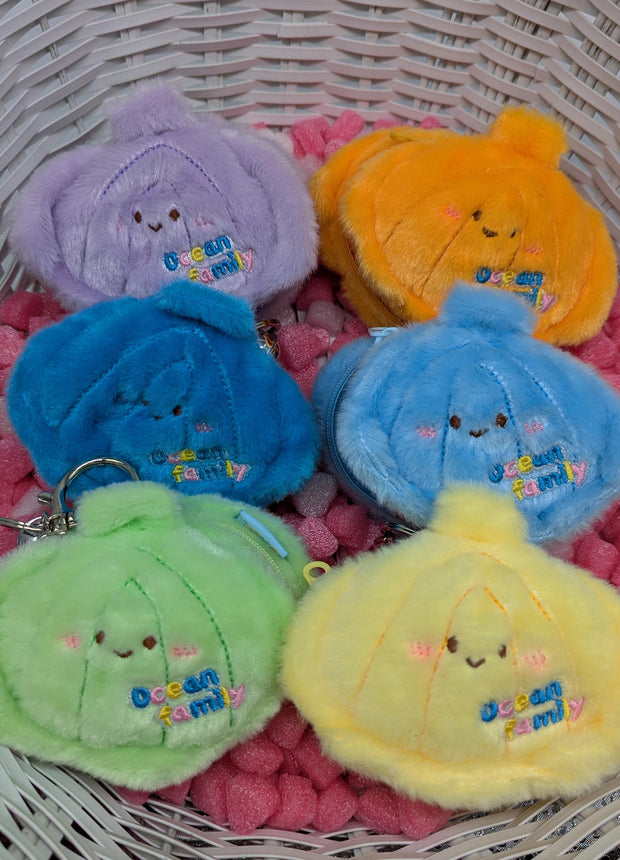 Mini Sea Creatures Plush Keychains w/ Optional Clam House