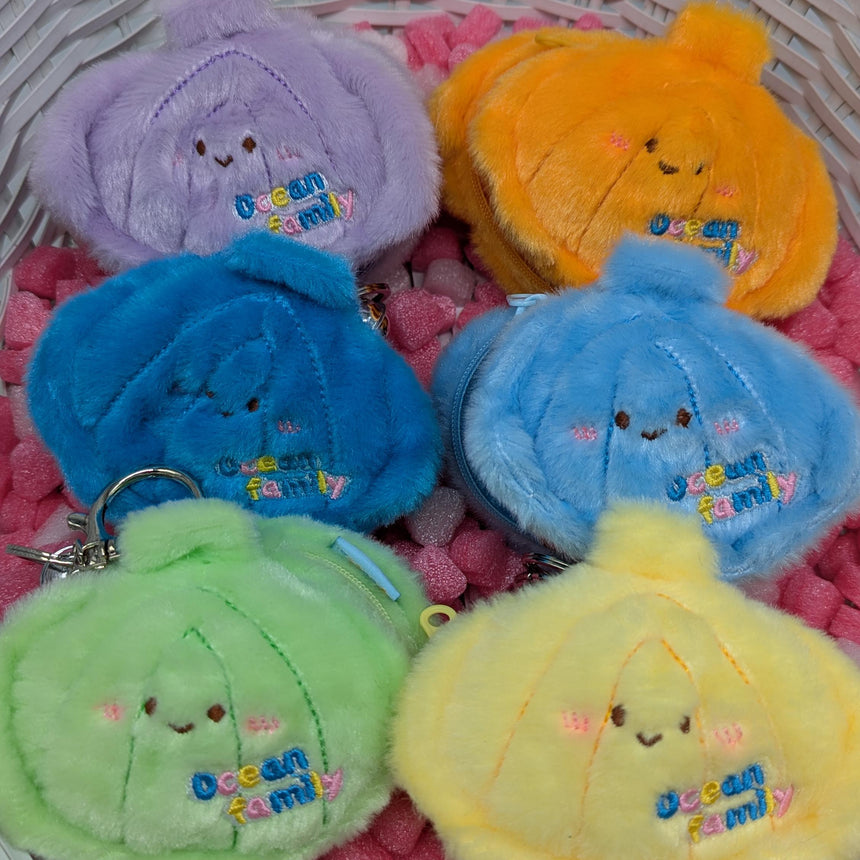 Mini Sea Creatures Plush Keychains w/ Optional Clam House