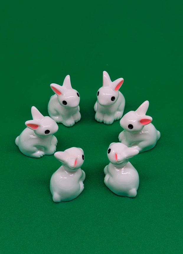 Mini White Rabbit Charms