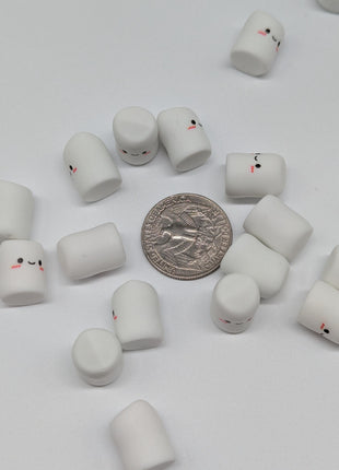 10 pc Happy Marshmallows Resin Charms