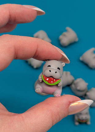 Mini Hippo Eating Watermelon Charms