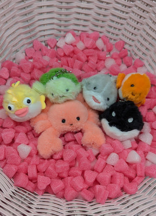 Mini Sea Creatures Plush Keychains w/ Optional Clam House