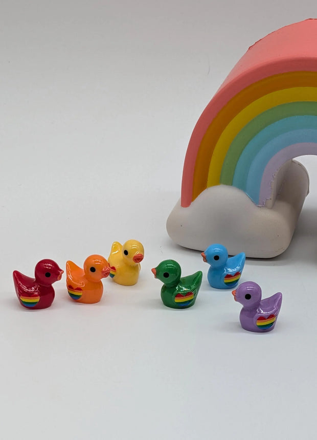 12 pc LGBTQA+ Mini Rainbow Ducks for Pride Month