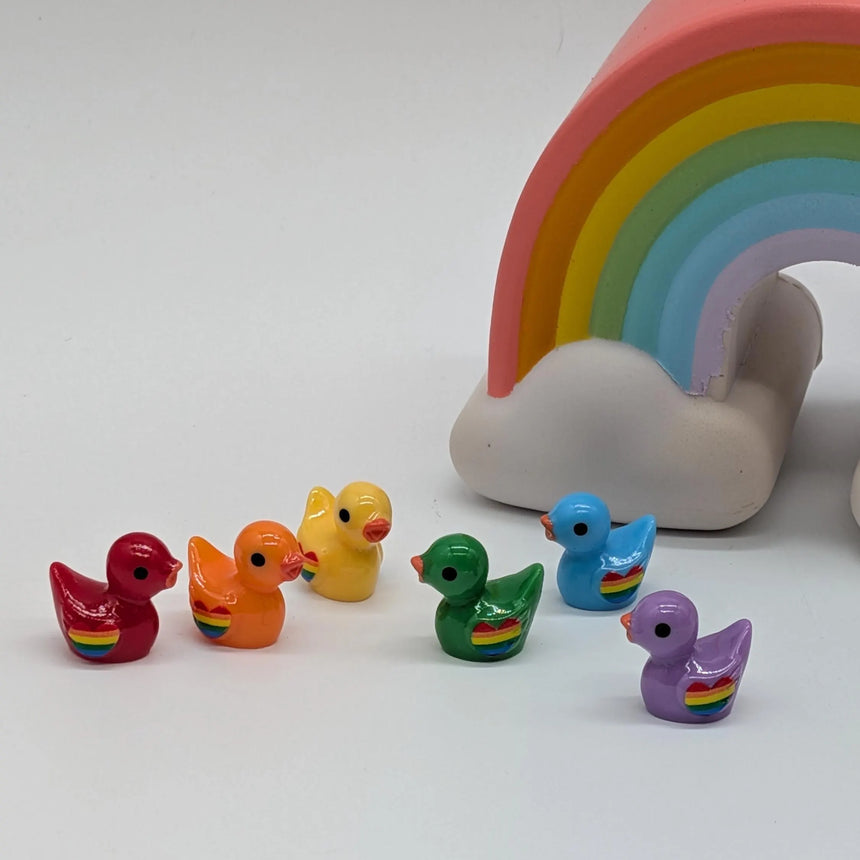 12 pc LGBTQA+ Mini Rainbow Ducks for Pride Month