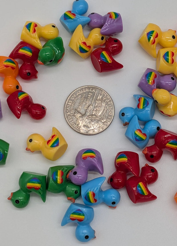 12 pc LGBTQA+ Mini Rainbow Ducks for Pride Month