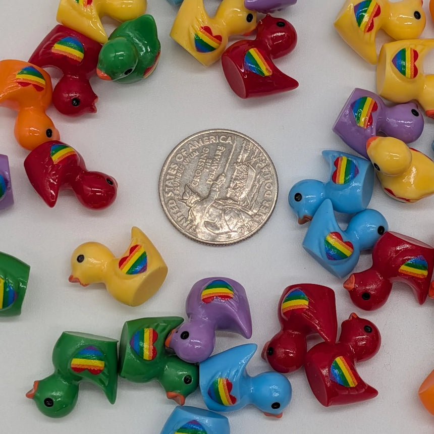 12 pc LGBTQA+ Mini Rainbow Ducks for Pride Month