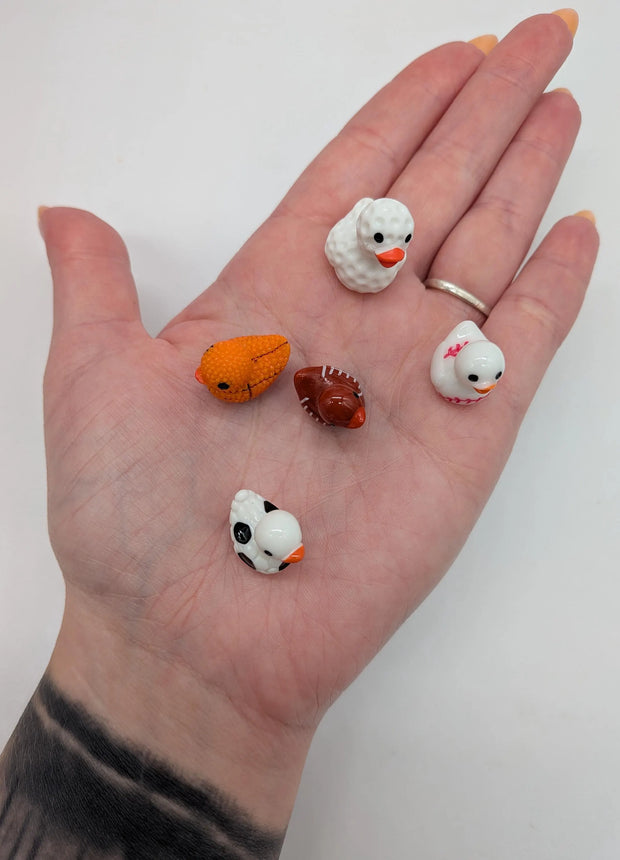 5 pc Sports Ball Squad - Mini Resin Sports Ducks