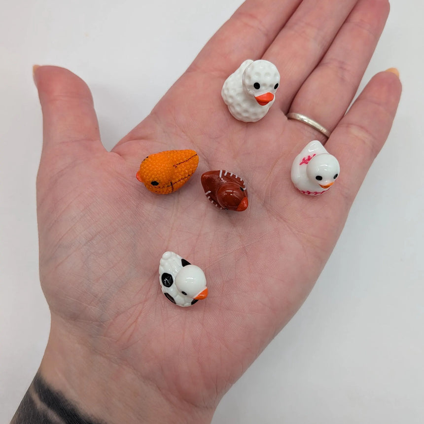 5 pc Sports Ball Squad - Mini Resin Sports Ducks