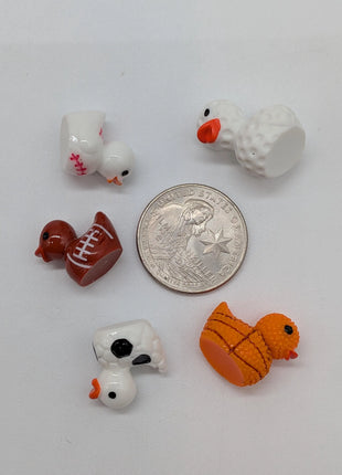 5 pc Sports Ball Squad - Mini Resin Sports Ducks